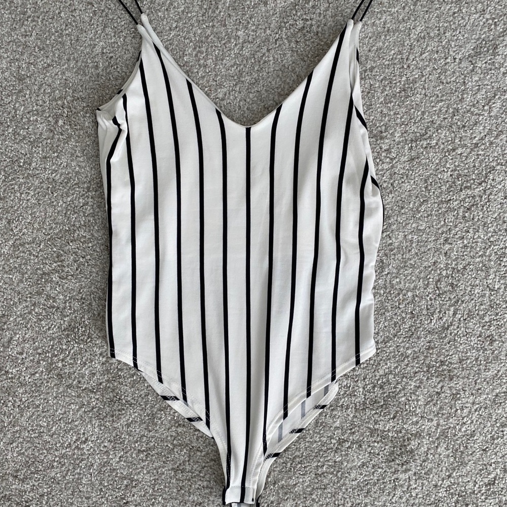 Striped body suit